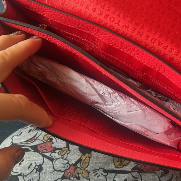 NEW KATE SPADE PARCHMENT DRIVE Josephine Red Pink Crossbody Purse Geranium - Picture 14 of 16